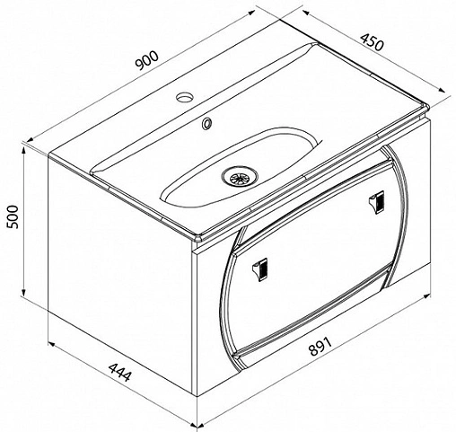 Тумба-умывальник подвесная IDDIS Rise 90 белый RIS90W0i95K