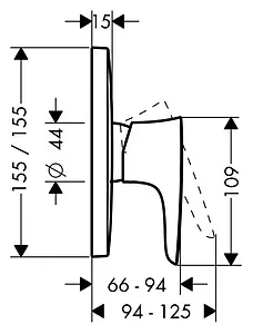 Смеситель для душа скрытого монтажа Hansgrohe PuraVida хром 15665000 Смеситель для душа скрытого монтажа Hansgrohe PuraVida хром 15665000, 2