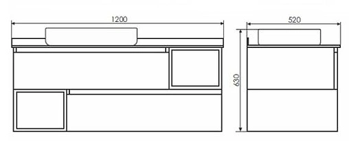Тумба-умывальник подвесная Comforty Прага 120 дуб белый/серый 00004136269CF