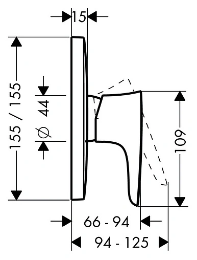 Смеситель для душа скрытого монтажа Hansgrohe PuraVida хром 15665000