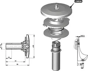 Распылитель воды для писсуара Jika Domino хром глянцевый 8.9109.9.000.000.1, 2