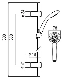 Душевая стойка Nobili хром AD140/39CR Душевая стойка Nobili хром AD140/39CR, 2