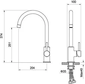 Смеситель для кухни Aquatek Европа хром AQ1382CR Смеситель для кухни Aquatek Европа хром AQ1382CR, 2