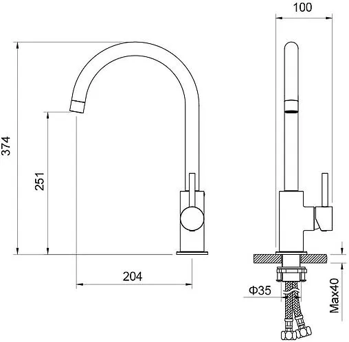 Смеситель для кухни Aquatek Европа хром AQ1382CR