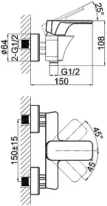 Смеситель для душа D&K Berlin Freie хром DA1433101 Смеситель для душа D&K Berlin Freie хром DA1433101, 2