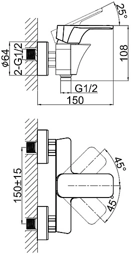 Смеситель для душа D&amp;K Berlin Freie хром DA1433101