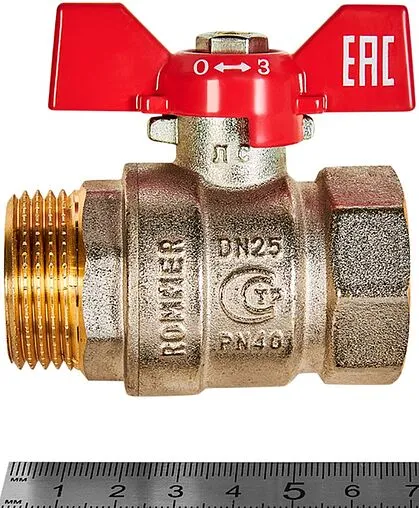 Кран шаровый 1&quot;в x 1&quot;н Rommer ГОСТ Р 59553-2021 RBV-0004-2210225
