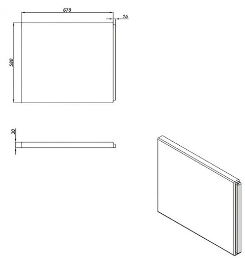Панель для ванны боковая Cersanit Universal1 70 белый 63369