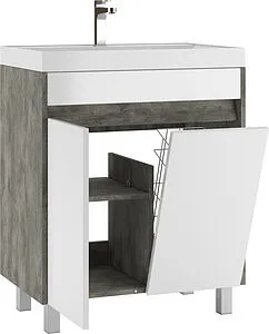 Тумба под умывальник напольная Домино Karlo 70 белый/бетон DK5310T, 4