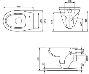 Унитаз подвесной безободковый TECE Basic белый 9700018, 2