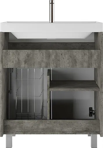 Тумба-умывальник напольная Домино Karlo 70 белый/бетон DK5310T+4627173210171