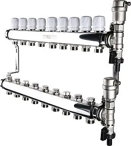 Группа коллекторная без расходомеров 9 отводов 1&quot;в/в x ¾&quot;ек Valtec VTc.588.EMNX.0609, 1