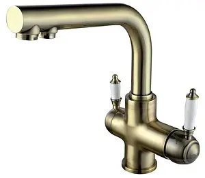 Смеситель для кухни с подключением к фильтру Lemark Villa бронза/белый LM4861B, 1