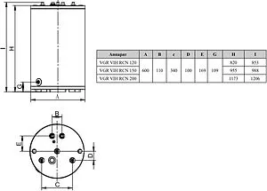 Бойлер косвенного нагрева Protherm VGR VIH R CN 300 top (42.9 кВт) 9004090 Бойлер косвенного нагрева Protherm VGR VIH R CN 300 top (42.9 кВт) 9004090, 2