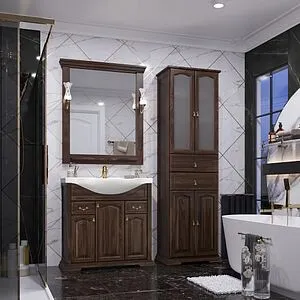 Тумба-умывальник напольный Opadiris Риспекто 85 орех антикварный 00-00006705+1WH110265, 4