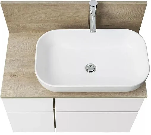 Тумба-умывальник подвесная Aquaton Мишель 80 дуб эндгрейн 1A2445K4MIDU0