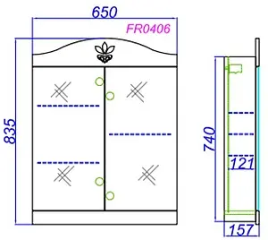 Шкаф-зеркало Aqwella Franchesca 65 белый FR0406 Шкаф-зеркало Aqwella Franchesca 65 белый FR0406, 2