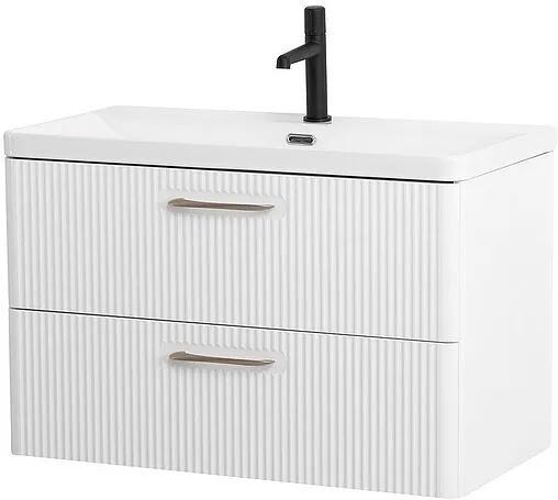 Тумба-умывальник подвесная BelBagno DUE 80 Bianco Lucido DUE-800-2C-SO-BL-P+BB-8076-3-80