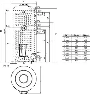 Бойлер комбинированного нагрева Hajdu STA 300C E (45 кВт) 2112631200, 2
