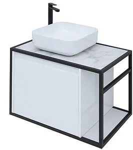 Тумба-умывальник подвесная Aquanet Nova Lite LOFT 75 L белый глянец 00261650+ Тумба-умывальник подвесная Aquanet Nova Lite LOFT 75 L белый глянец 00261650+, 3