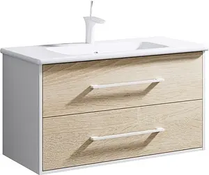Тумба под умывальник подвесная Aqwella Miami 75 белый/дуб сонома MAI0175 Тумба под умывальник подвесная Aqwella Miami 75 белый/дуб сонома MAI0175, 1