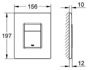 Клавиша смыва для унитаза Grohe Skate Cosmopolitan Print 38859XG0 кнопки/хром глянцевый, рамка/черный графика Клавиша смыва для унитаза Grohe Skate Cosmopolitan Print 38859XG0 кнопки/хром глянцевый, рамка/черный графика, 2