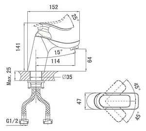 Смеситель для раковины D&K Liszt Bayern хром DA1232101 Смеситель для раковины D&K Liszt Bayern хром DA1232101, 2