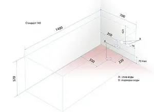 Ванна акриловая Triton Стандарт 140x70 Н0000099327 Ванна акриловая Triton Стандарт 140x70 Н0000099327, 3