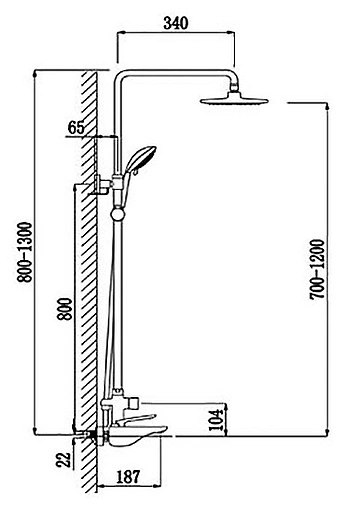 Душевая система со смесителем для ванны Timo Helmi хром SX-1070/00-16 (2100)