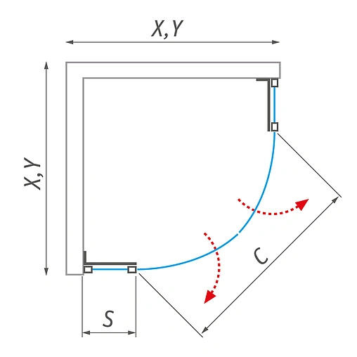 Душевое ограждение 1000x1000мм прозрачное стекло Roltechnik Elegant Neo Line GR2N/1000 187-1100000-00-02