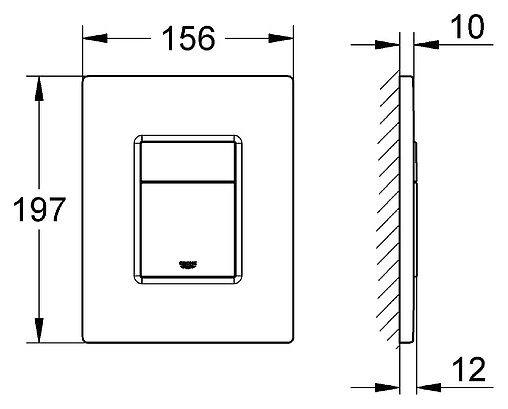 Клавиша смыва для унитаза Grohe Skate Cosmopolitan Print 38859XG0 кнопки/хром глянцевый, рамка/черный графика Клавиша смыва для унитаза Grohe Skate Cosmopolitan Print 38859XG0 кнопки/хром глянцевый, рамка/черный графика