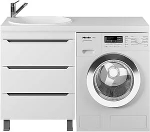 Тумба-умывальник напольная Uperwood Tanos 120 L белый с графитовыми вставками 291021013 Тумба-умывальник напольная Uperwood Tanos 120 L белый с графитовыми вставками 291021013, 1