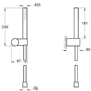Душевой набор VitrA Origin чёрный матовый A4554336, 2