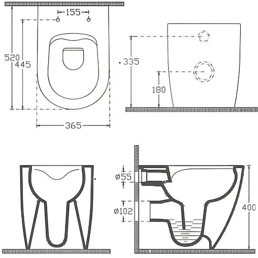 Унитаз приставной безободковый Allen Brau Reality белый 4.32004.20