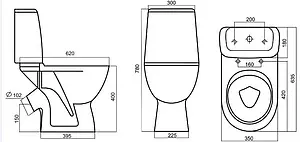 Унитаз-компакт Damixa Origin One белый 818607SC Унитаз-компакт Damixa Origin One белый 818607SC, 2