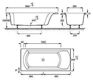 Ванна акриловая Jacob Delafon Ove 180x80 E60143RU-00 Ванна акриловая Jacob Delafon Ove 180x80 E60143RU-00, 5
