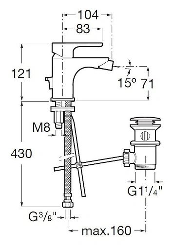 Смеситель для биде Roca L20 хром 5A6A09C00
