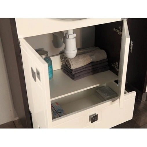 Тумба-умывальник напольная Aquaton Крит 60 H белый/венге 1A1515K0KT500