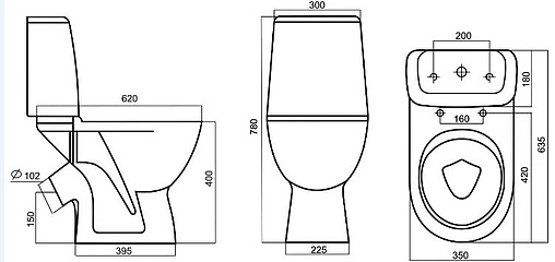 Унитаз-компакт Damixa Origin One белый 818607SC