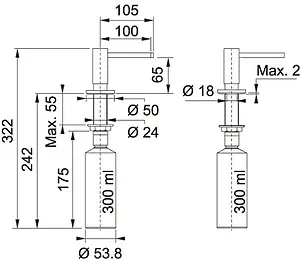 Дозатор Franke Active Plus античная медь 119.0547.911 Дозатор Franke Active Plus античная медь 119.0547.911, 2