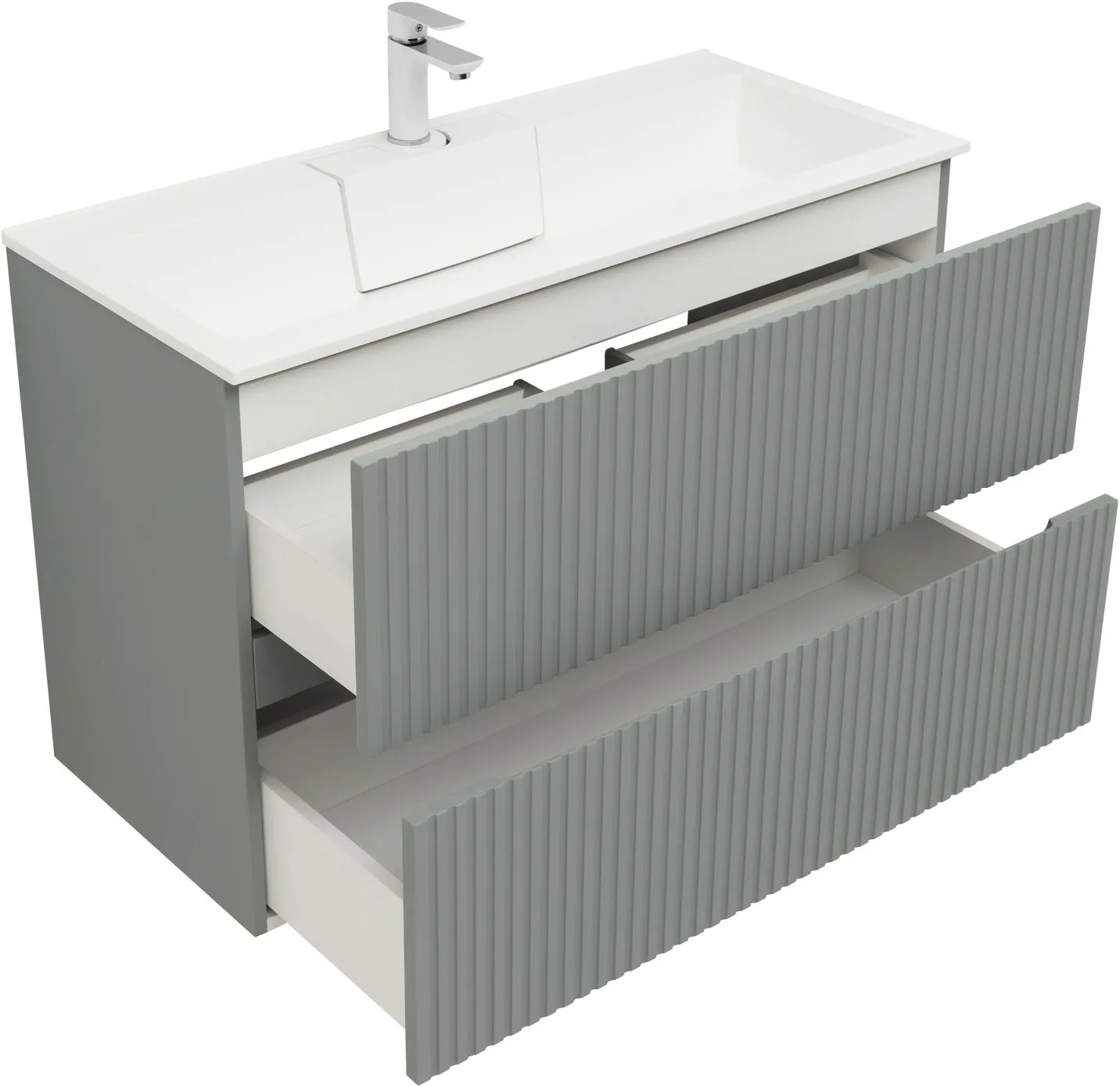 Тумба-умывальник Aquanet Джейн 100 мисти грин 00313320+