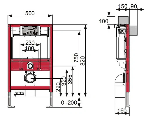 Инсталляция для подвесного унитаза TECEprofil 9300001