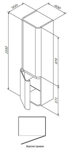 Шкаф-пенал подвесной Am.Pm Sensation 40 R табачный дуб M30CHR0406TF Шкаф-пенал подвесной Am.Pm Sensation 40 R табачный дуб M30CHR0406TF