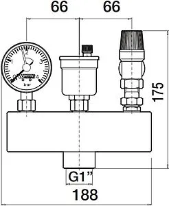 Группа безопасности котла до 50 кВт 1" 3 бар WATTS KSG 30 10005198 Группа безопасности котла до 50 кВт 1" 3 бар WATTS KSG 30 10005198, 2