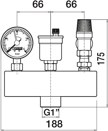 Группа безопасности котла до 50 кВт 1&quot; 3 бар WATTS KSG 30 10005198