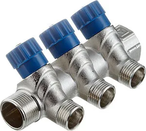 Коллектор регулирующий проходной 3 отвода ¾&quot;в/н x ½&quot;к Valtec VTc.560.N.0503, 1