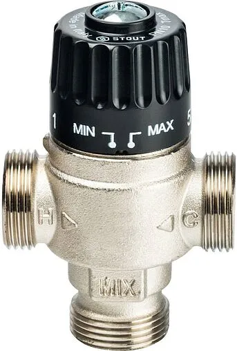 Трехходовой термостатический смесительный клапан ¾&quot; +30...+65°С Kvs 1.8 Stout SVM-0025-186520