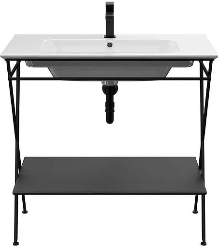 Консоль с умывальником напольная Kerama Marazzi Piano Next 95 чёрный PIA.N.95\BLK+PI.wb.95