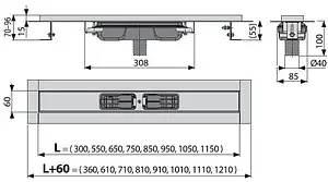 Лоток душевой 1150мм h=55мм 0.73л/сек AlcaPlast APZ1101-1150 Low Лоток душевой 1150мм h=55мм 0.73л/сек AlcaPlast APZ1101-1150 Low, 2