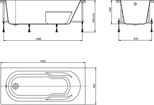 Ванна акриловая Roca Genova-N 150x75 ZRU9302894, 4